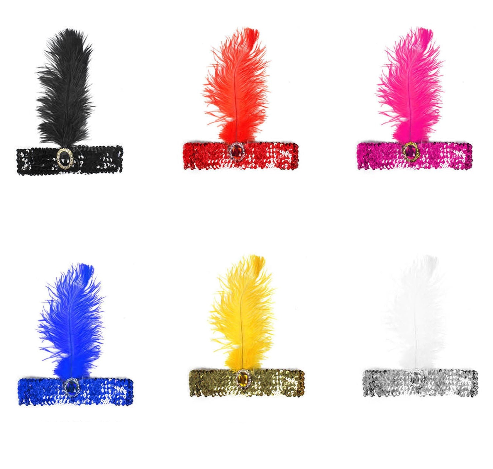 Sequin Feather Headband