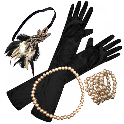 1920s flapper gangster downton abbey gloves pearls