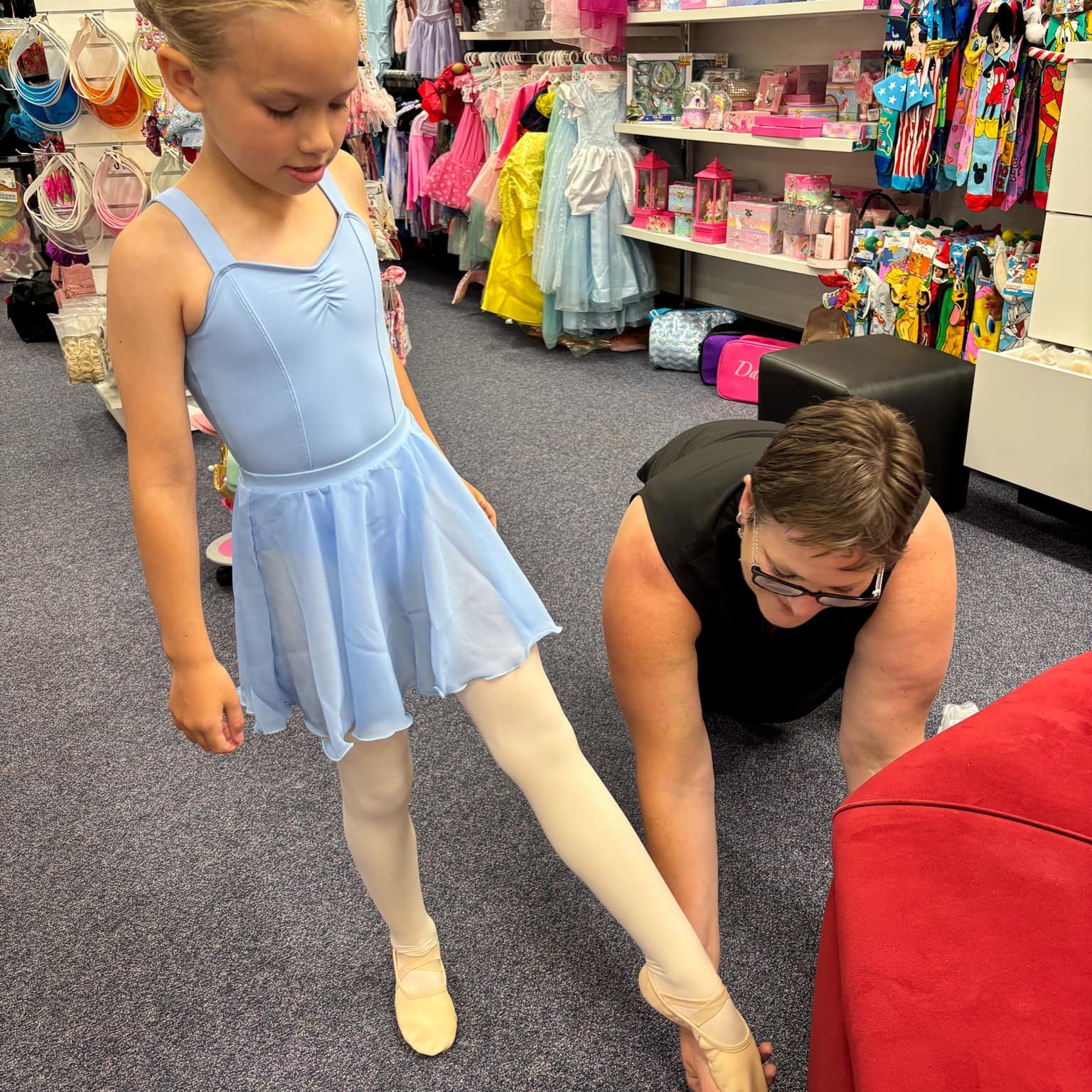 Ballet Shoe fitting upstage dancewear store