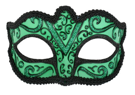 capri green masquerade eye mask