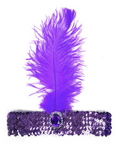 1920s flapper feather sequin headband vintage dress up costume great gatsby zelda 20s twenties