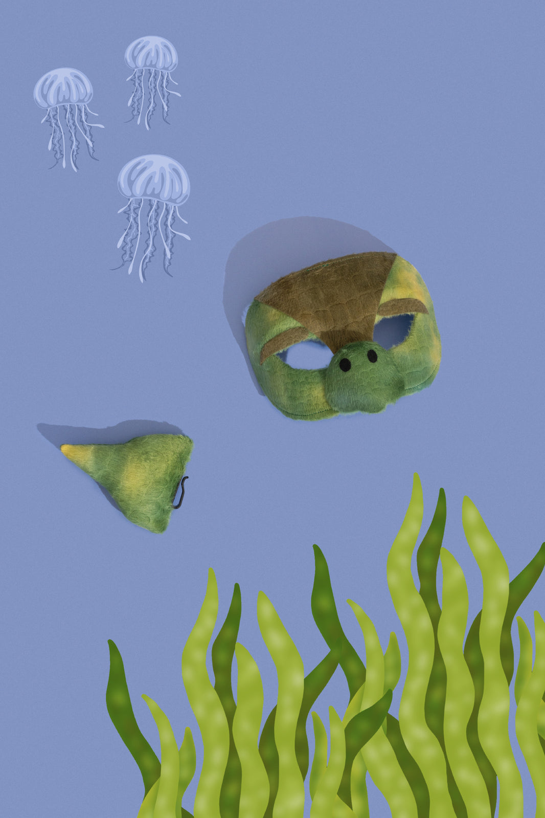 turtle mask & tail under the sea aquarium