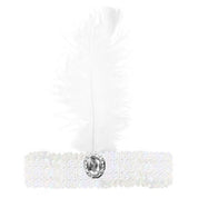 1920s flapper feather sequin headband vintage dress up costume great gatsby zelda 20s twenties
