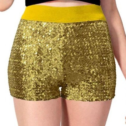 Sequin Shorts Adult One Size Gold