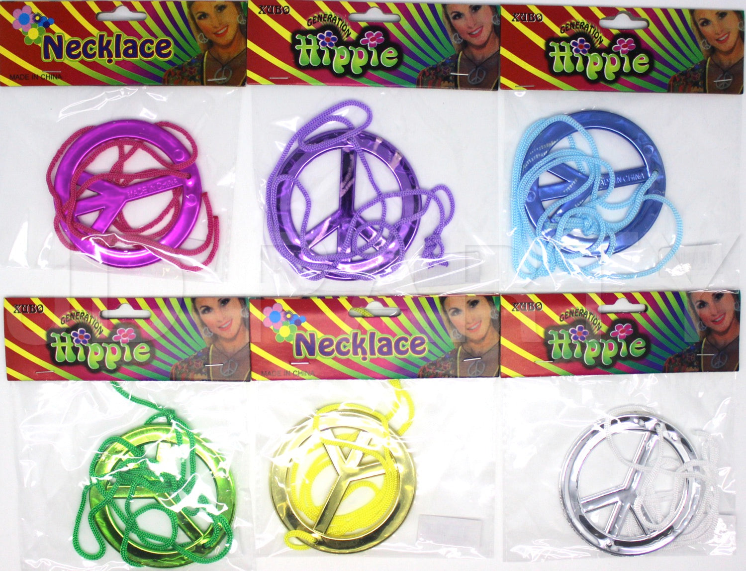 hippie necklace coloured costume accessory