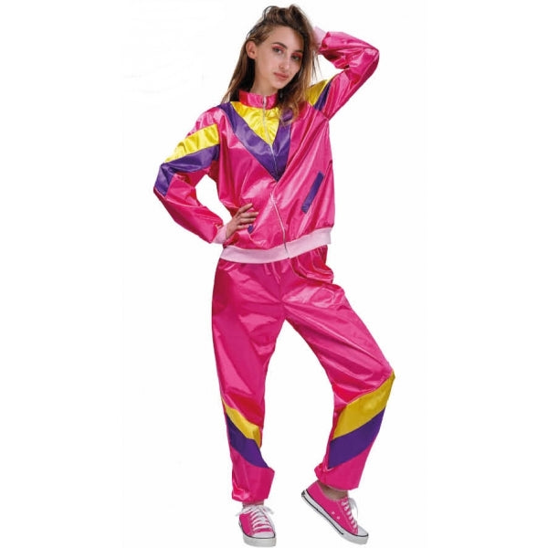 80s Costume Tracksuit for Men Women, jacket and pants, Headband suit, 1980  Outfit for Halloween Vintage Party Carnival