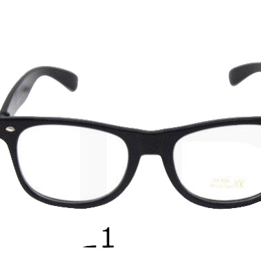 Black rimmed glasses with clear lenses, typically referred to as 'Wayfarer' style glasses. nerd clark Kent