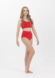 red high waist briefs dancewear