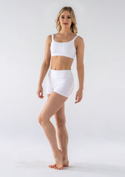 white bike shorts dance costume