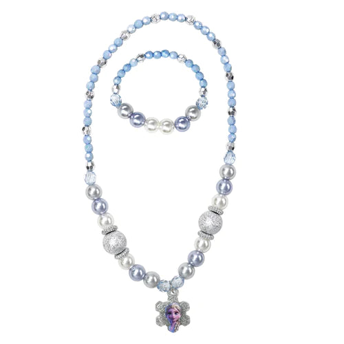 Frozen 2 Elsa Sparkling Snowflake Necklace Bracelet Set