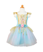 blue gold fairy dress