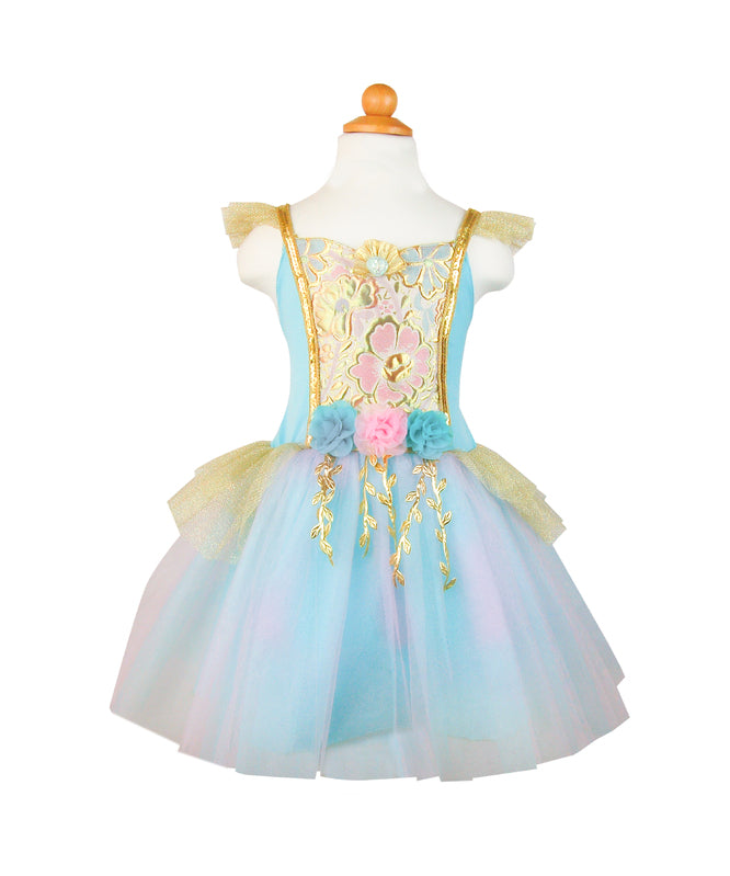 blue gold fairy dress