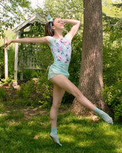 mint floral leotard