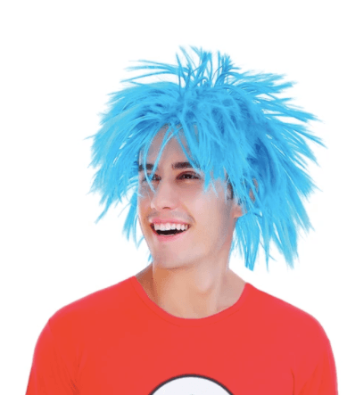 Thing 1 Thing 2 Spiky Blue Wig Cat in the Hat Costumes