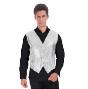 Adult Sequin Waistcoat Vest costume fancy dress showbiz jazz dance mens showman circus glitz casino glamour 1920s ring master