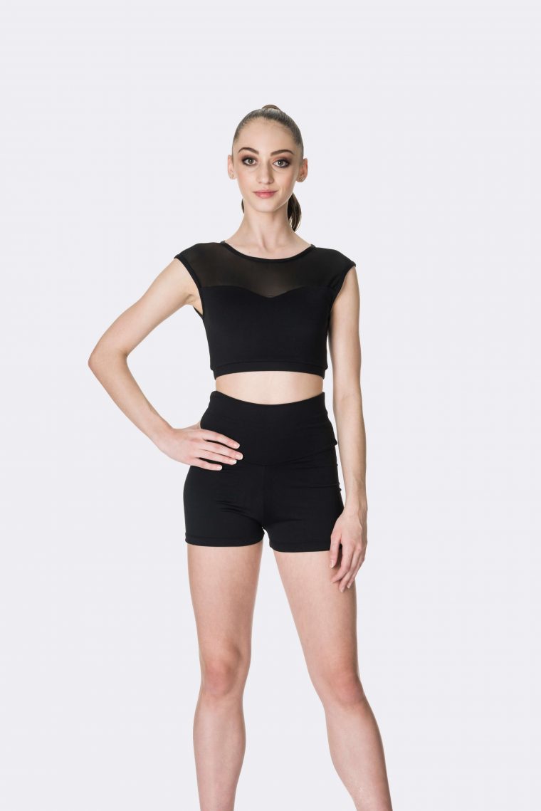 black high waist dance shorts