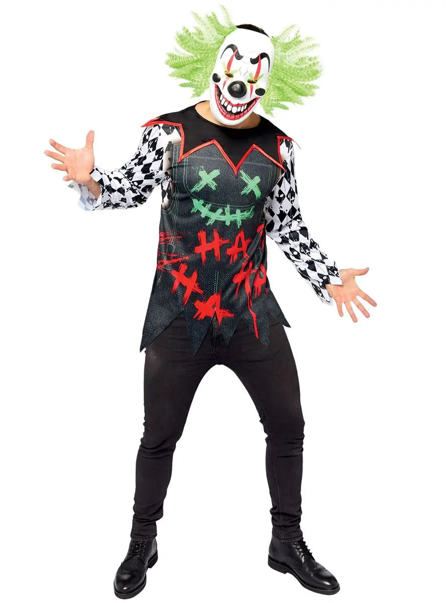 Mens Creepy HAHA Clown Costume