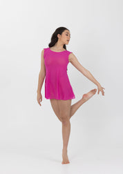 mesh slip dress pink
