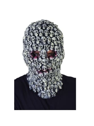 This creepy latex Halloween mask with skulls will scare your guests silly! Designed to fit over most adult size heads, it's easily coordinated with the rest of our Halloween costume accessories to ensure your party guests enjoy the fearstivities!