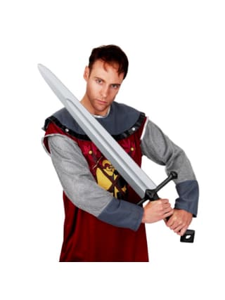 Sword with Black Handle 100cm  knight medieval halloween prop lancelot
