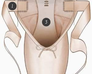 HOW TO: SEW RIBBON ON BALLET SHOES.