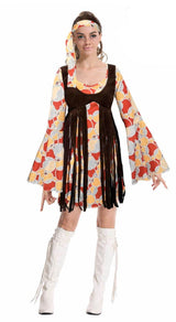 Adult Hippie Lady Costume with Vest