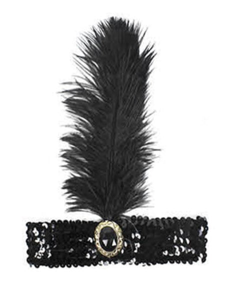 1920s flapper feather sequin headband vintage dress up costume great gatsby zelda 20s twenties
