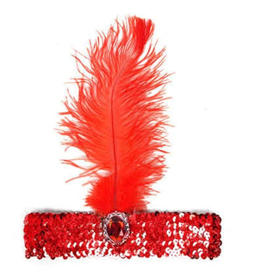 1920s flapper feather sequin headband vintage dress up costume great gatsby zelda 20s twenties