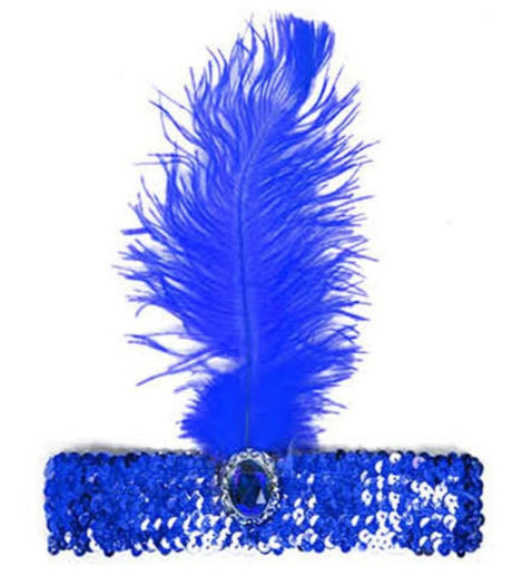 1920s flapper feather sequin headband vintage dress up costume great gatsby zelda 20s twenties