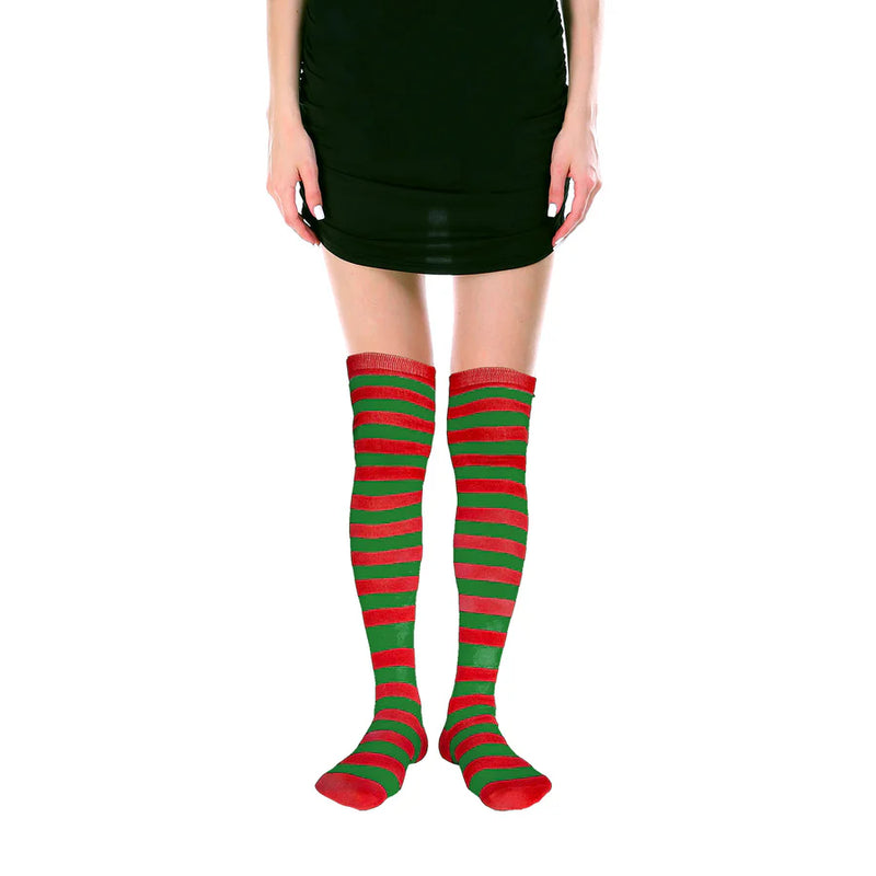 hosiery over the knee socks xmas elves elf 