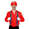 Adult Mario Red Plumber Costume Kit (4pcs Set)