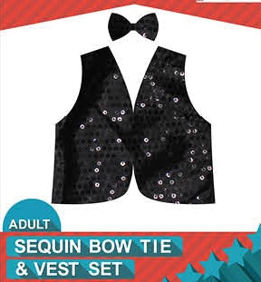 sequin vest bowtie showman adult costume theme party fancy dress ringmaster performer mc host sparkle