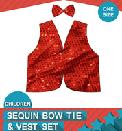 sequin vest bowtie showman child costume theme party fancy dress ringmaster performer mc host sparkle