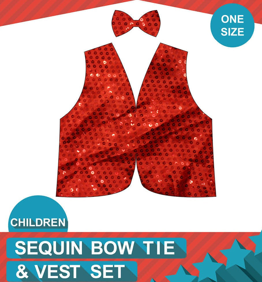 sequin vest bowtie showman child costume theme party fancy dress ringmaster performer mc host sparkle