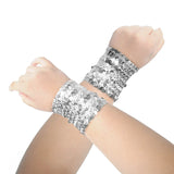 Sequin Wristbands - Silver