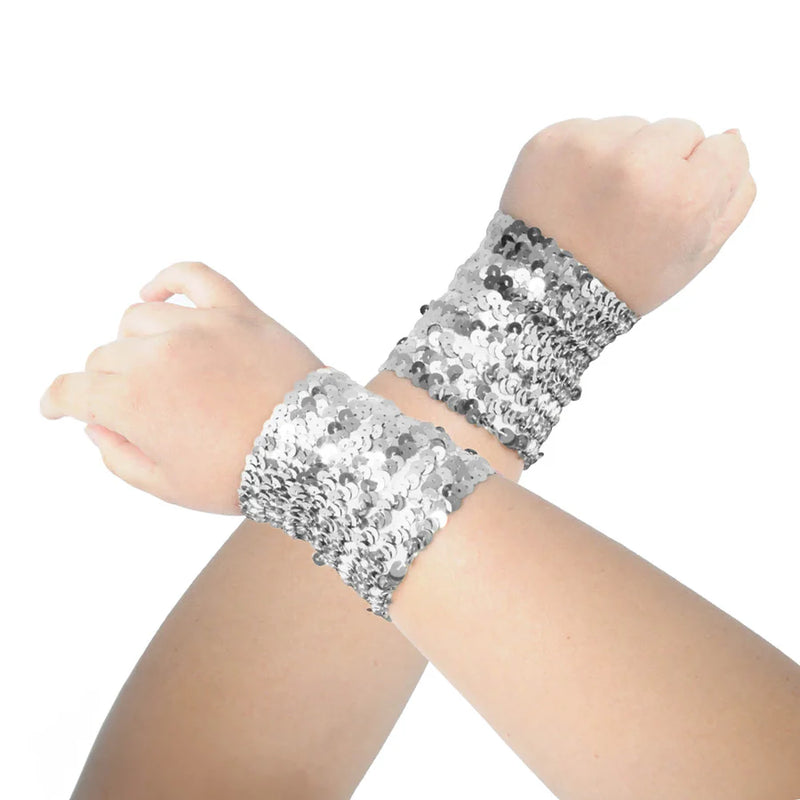 silver sequin wristbands