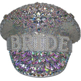 Jewelled Festival Hat - White with BRIDE letters