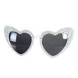 Party Glasses - Diamonte Heart White