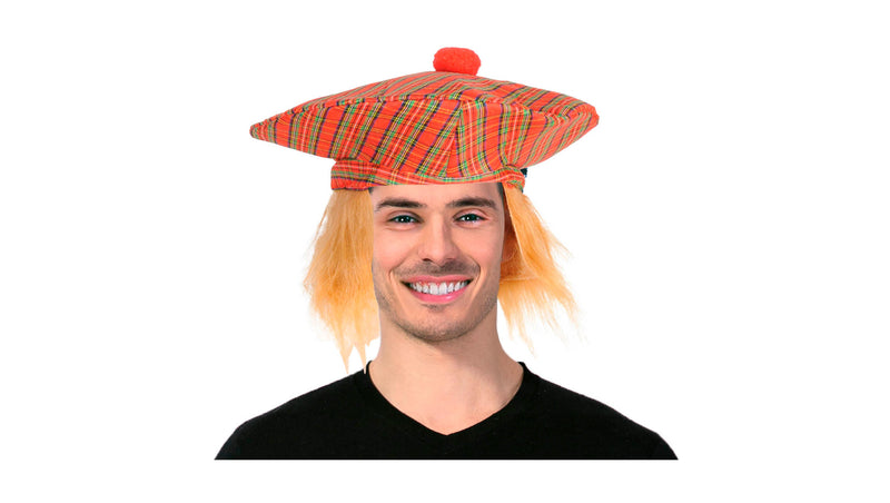 jimmy tartan scottish hat with hair