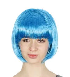 blue bob wig 
