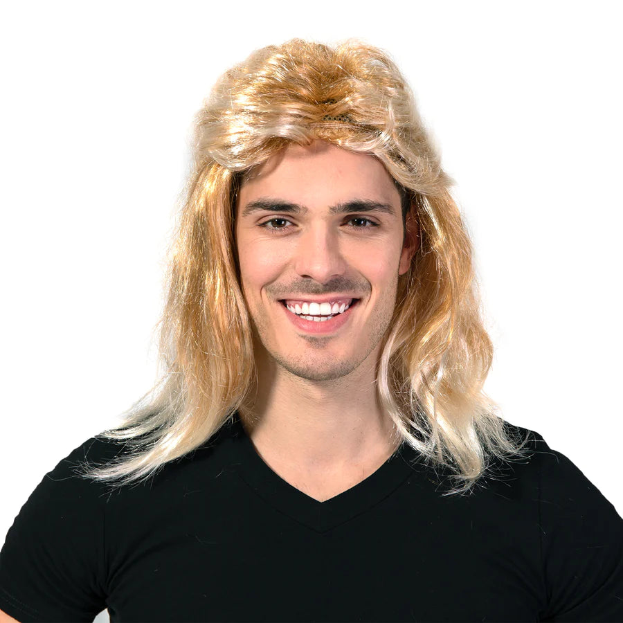 mullet wig 1980s blond mullett 