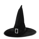 Black Velvet Witch Hat with Diamonte Buckle