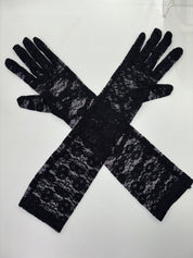 Long Black Lace Gloves