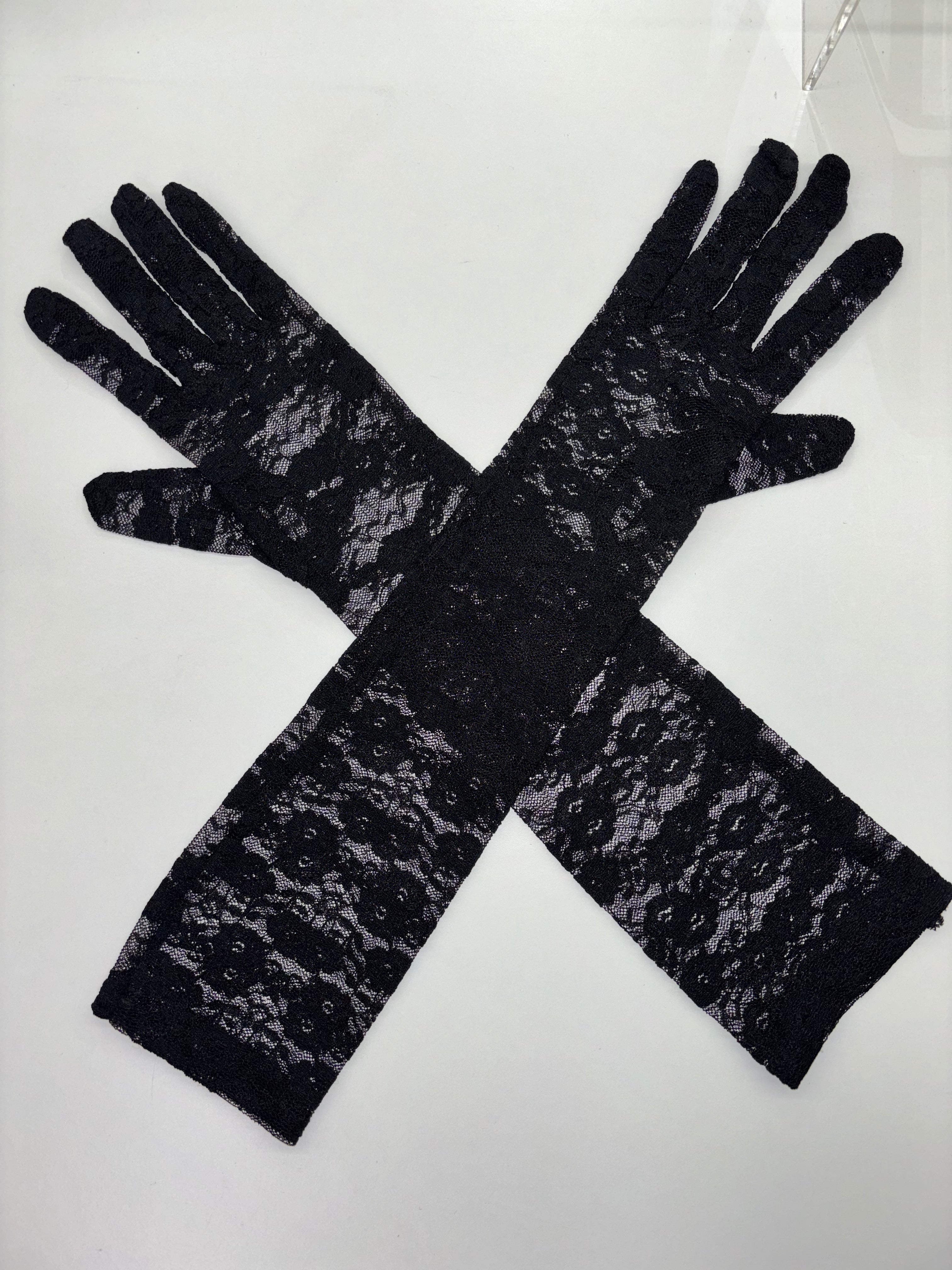 Long Black Lace Gloves