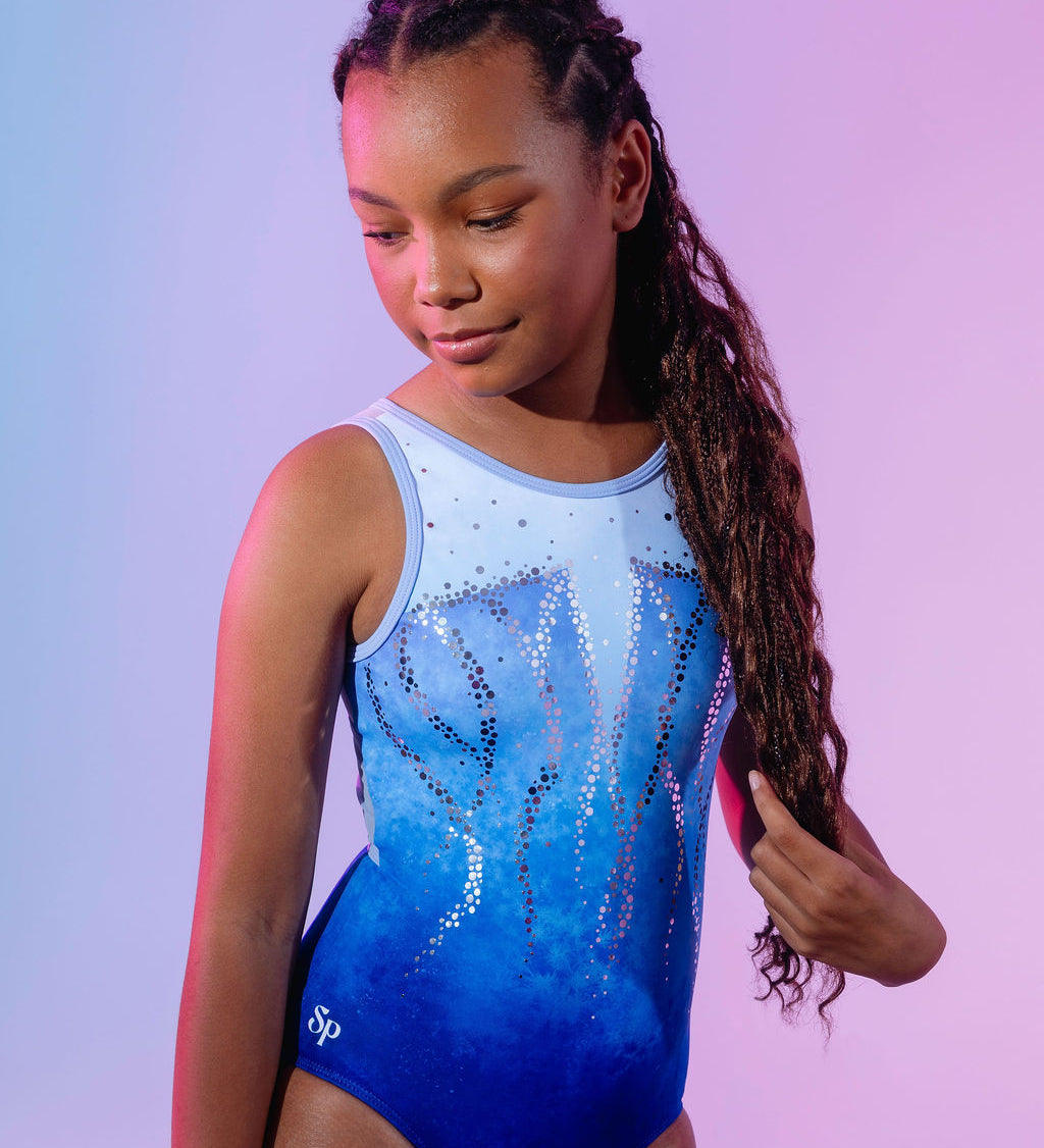 blue sparkle leotard gymnastics australia