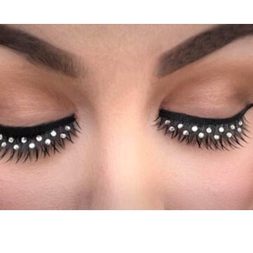 Eyelashes - Black with Crystals Galore