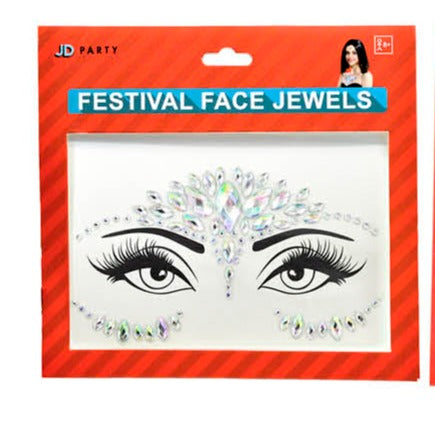 Festival Face Jewels - Silver Rays