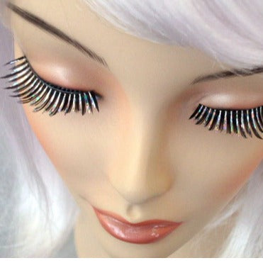Eyelashes - Black with holographic tinsel