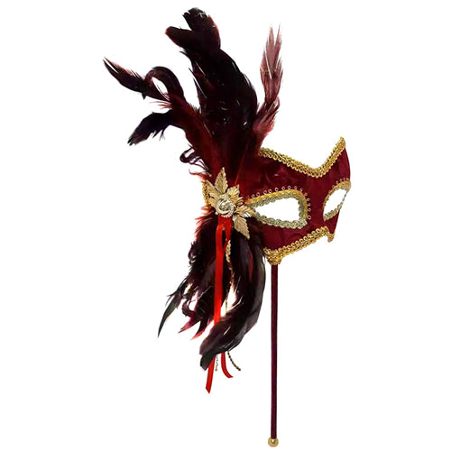 Mask - Red/Gold on stick
