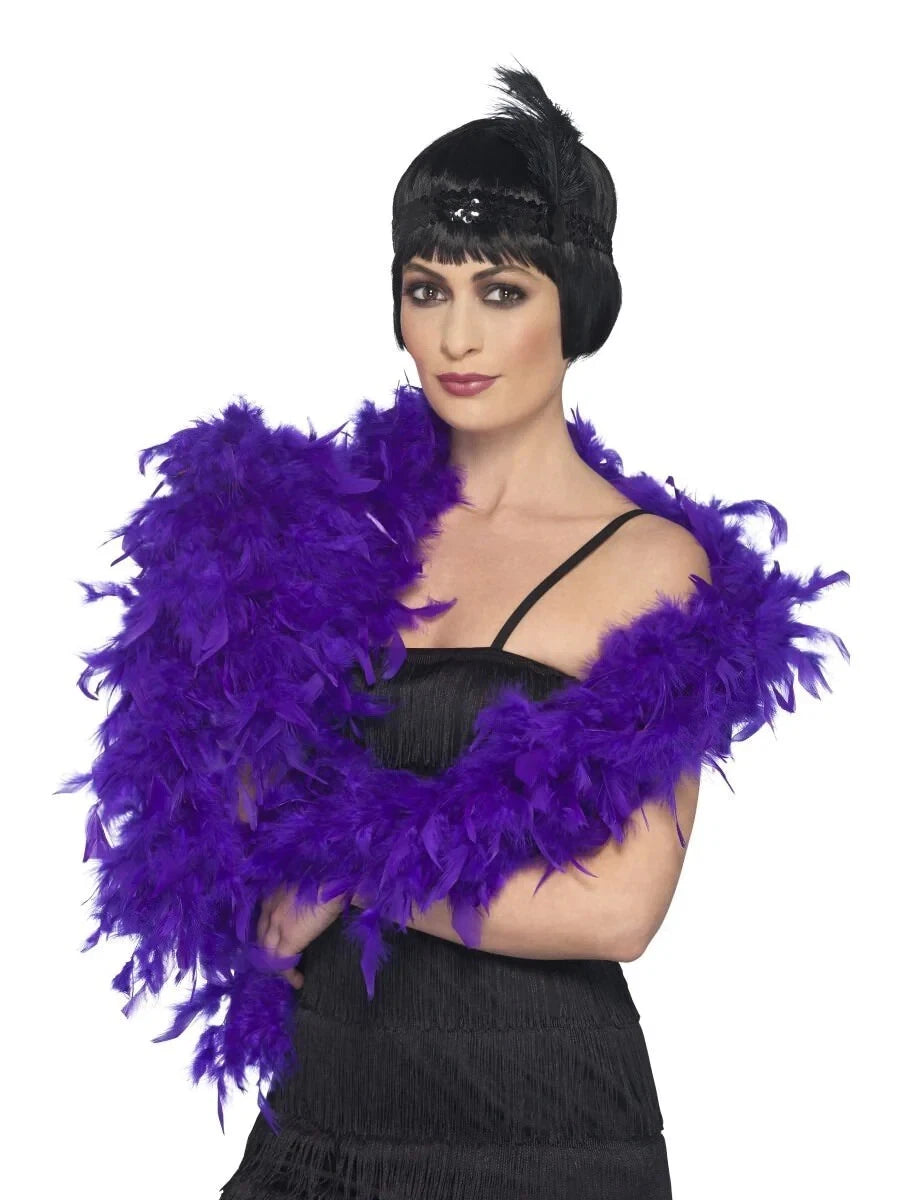deluxe feather boa purple flapper 1920s